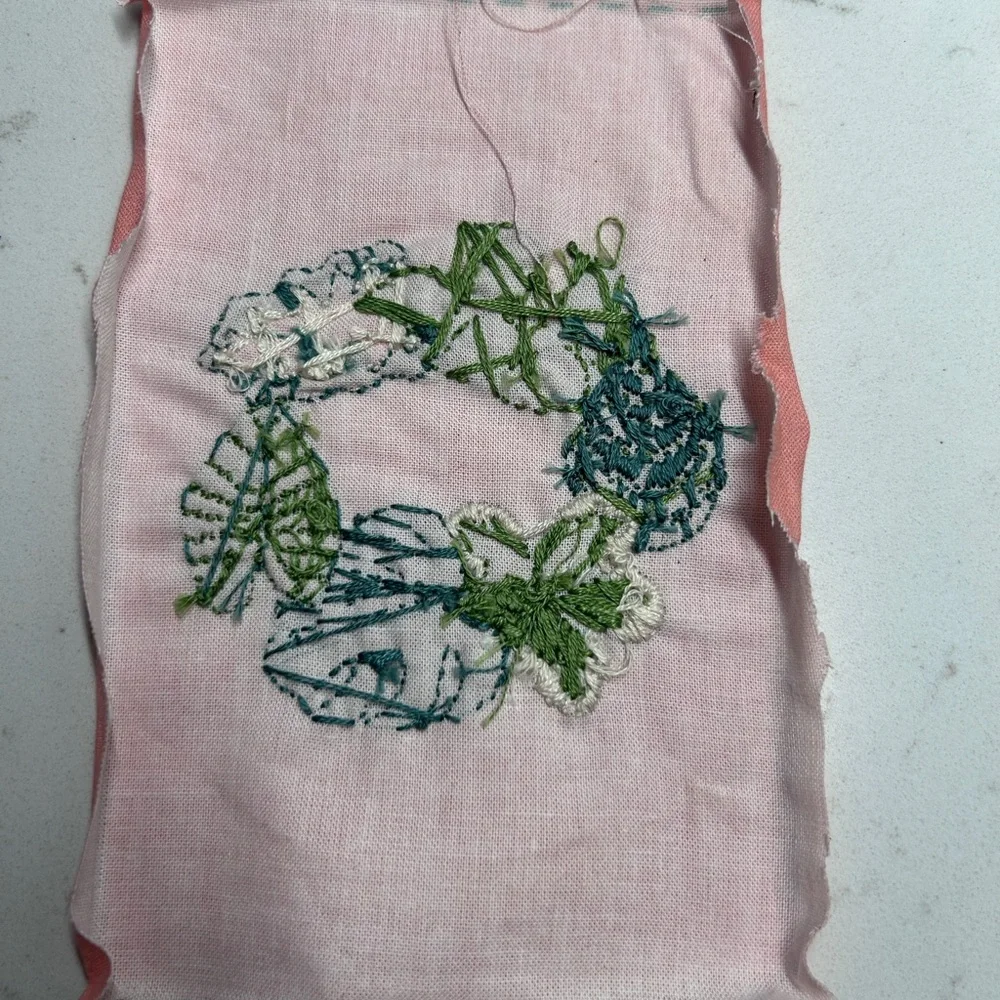Hand Stitched Foliage Embroidery Plant Monstera